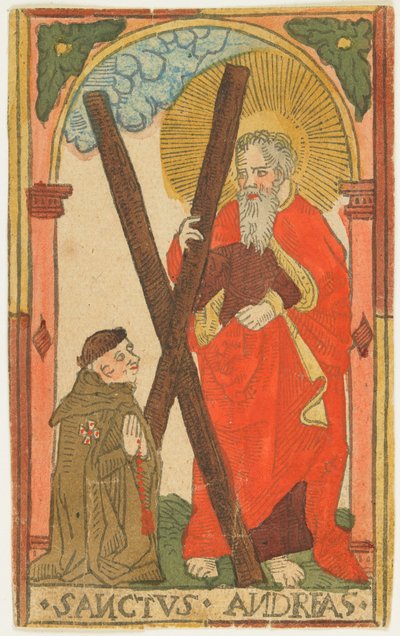 St. Andrew with a Monk, c.1500 by German School